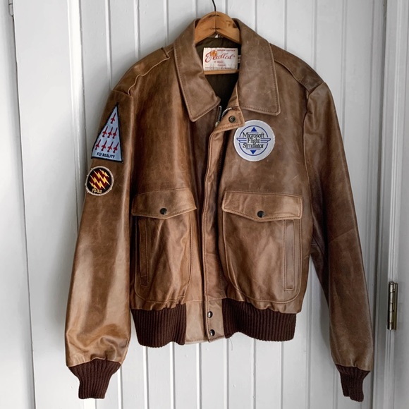 Vintage Other - Vintage Microsoft Flight Simulator Leather Jacket